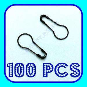 100 BLACK coilless COILESS safety pins swing tags GIFTS  