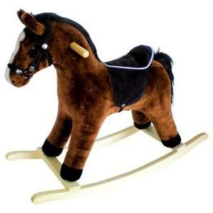  Dk Brown Rocking Horse w/black mane & tail: Toys & Games