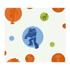   DK5827 Toy Story Circles & Silhouettes Wallpaper, White/Orange/Blue