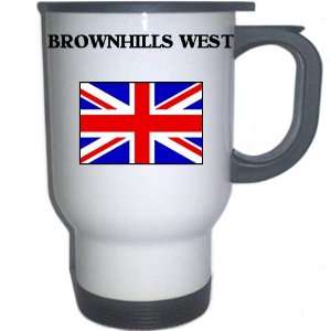  UK/England   BROWNHILLS WEST White Stainless Steel Mug 
