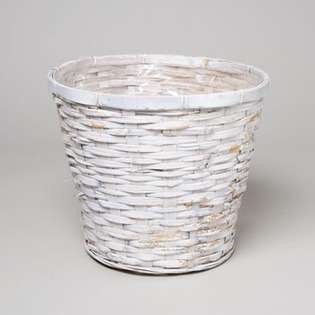DDI Medium White Wash Wicker Basket(Pack of 30) 