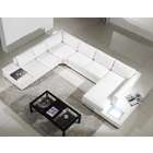 Tosh Furniture Modern White Bonded Leather Sectional Sofa