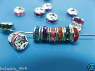 FREE SHIP 100pcs mixed acryl crystal spacer beads 6mm  