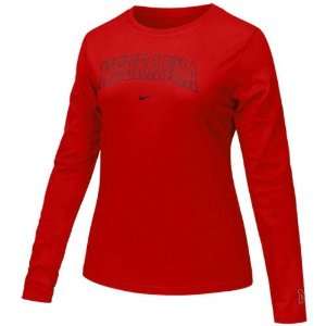 Nike Nebraska Cornhuskers Ladies Scarlet Arch Lettering Long Sleeve T 