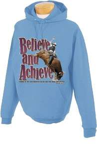 Believe Achieve Christian Bull Riding Hooded Sweatshirt  