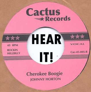 Rockabilly JOHNNY HORTON Cherokee Boogie/GEORGE JONES Sparkling Brown 