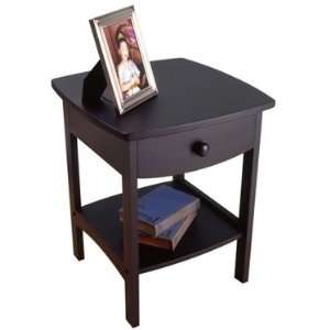   or Night Stand with Drawer in Black by Winsome Wood