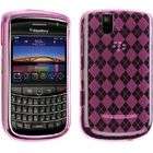   Tour 9630/Bold 9650 Crystal Clear Skin Case (Hot Pink Checkered