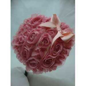  Fanciful Pink Flower Headband with Bow 