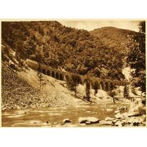  1932 Jiu River Valley Romania Landscape Photogravure 