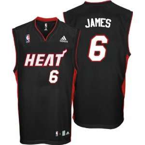 LeBron James Youth Jersey adidas Black Replica #6 Miami Heat Jersey 