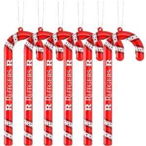  Rutgers Scarlet Knights 6 Pack Team Color Candy Cane 