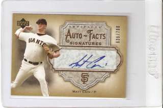 2006 UD Artifacts AUTO FACTS Matt CAIN AUTO /700 HIGHEST PAID RIGHTY 