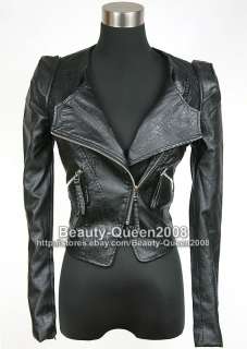 STRONG SHOULDER Faux Leather Jacket Motorcycle Gray/Blk  