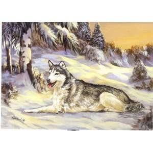  Siberian Husky Winterscape Note Cards By Suzanne Renaud 