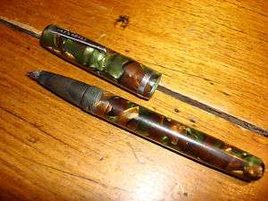 Antique INK O GRAPH FOUNTAIN PEN Green/Brown Marbelized  