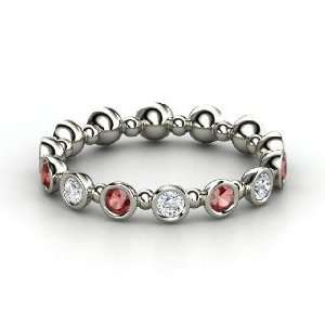  Seed & Pod Eternity Band, 14K White Gold Ring with Diamond 