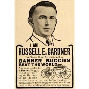   Ad Banner Buggies Russell E. Gardner Buggy King   Original Print Ad