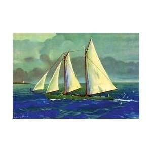  Gloucester Fishing Schooners 28x42 Giclee on Canvas