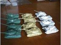 12 Near Ho Plastic Tanks Gray, Tan, Green, Toy Soldier  