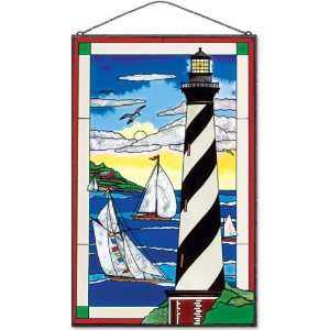    Cape Hatteras Stained Glass Art Panel by Joan Baker