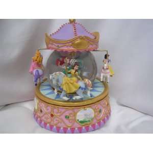  Princess Carousel Horse Music Box Water Globe Large 10 Collectible 