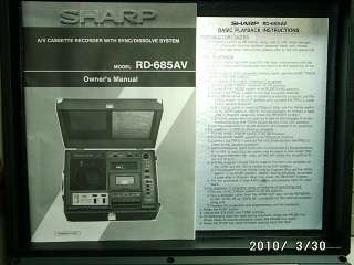Sharp RD 685AV Professional Cassette Recorder  