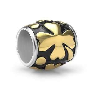   Shamrock   Four Leaf Clover Bead Charm Fits Pandora Bracelet Jewelry