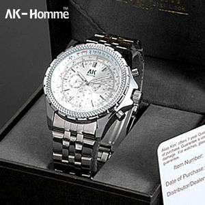 AK Homme◆ Stainless Steel Mens Mechanical Watch AK129  