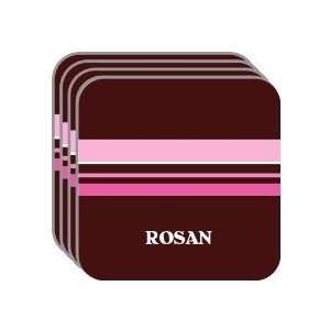 Personal Name Gift   ROSAN Set of 4 Mini Mousepad Coasters (pink 