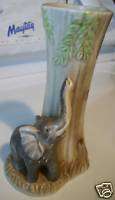 1981 Otagiri Elephant (truck up) Figurine Tree Vase  