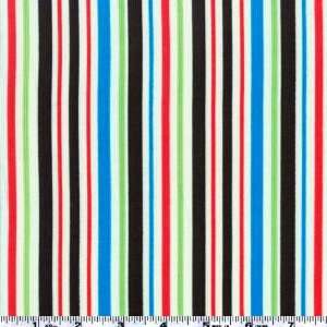  44 Wide 21 Wale Corduroy Stripe Black/Red Fabric By The 