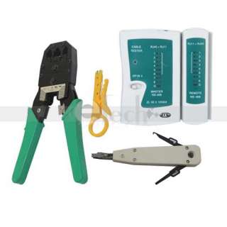   Cat5 Network Punch Down Impact Tools LAN Cable Tester + Crimper  