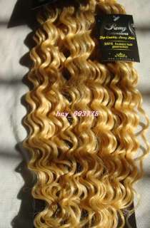 22Remy Human Hair Weft Wavy/Curled,Blonde #613,100g  