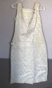 Vintage 1950s Damask Cocktail Dress Gown w/ Rhinestones  