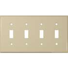   Products Stainless Steel Metal Wall Plates 4 Gang Toggle Switch Ivory