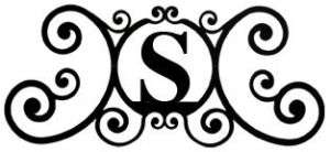 Black Wrought Iron Over Door Wall House Plaque LETTER S  