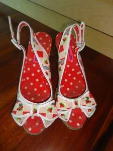 Betsey Johnson PIN UP rockabilly cherry strawberry gingham picnic BOW 