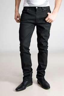 Nudie Jeans Nudie Thin Finn Dry Black Coated Jeans for men  SSENSE