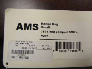 AMS Range Bag Small 380s & Compact 9MMs black NWT  