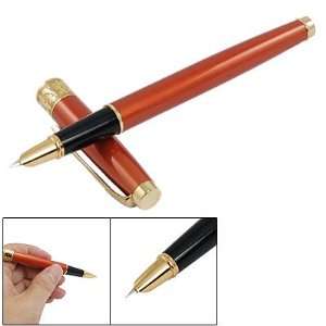   Orange Alloy Shell Screw Type Ink Filler Fountain Pen