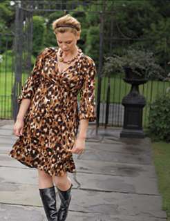 Surplice Front Leopard Dress, Glass Bead Necklace  Lane Bryant