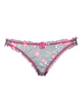 Pale Grey (Grey) Pretty Floral Gathered Brief  245971302  New Look