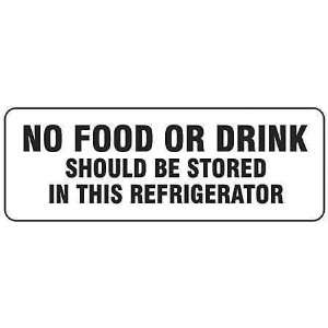 BRADY 46851 Safety Sign,No Food or Drink,3.5x10 In  