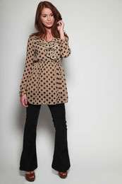 Buy the Tila polka dot long sleeved dress on http//new.boohoo