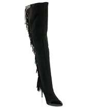 GIANMARCO LORENZI   Fringed suede thigh boots