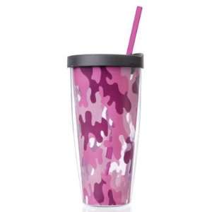  Slant 22 Ounce Pink Camo Cup with Lid & Straw Kitchen 