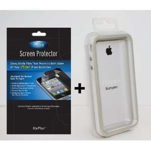   Screen Protector + Iphone4 White Bumper Cell Phones & Accessories