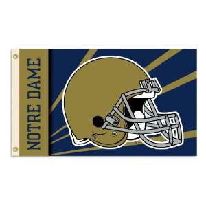 NCAA Notre Dame Fighting Irish 3 by 5 Foot Flag with Grommets   Helmet 