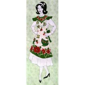   Easy Cut and Sew FLIRTY APRON Kit POINSETTIA Christmas Arts, Crafts
